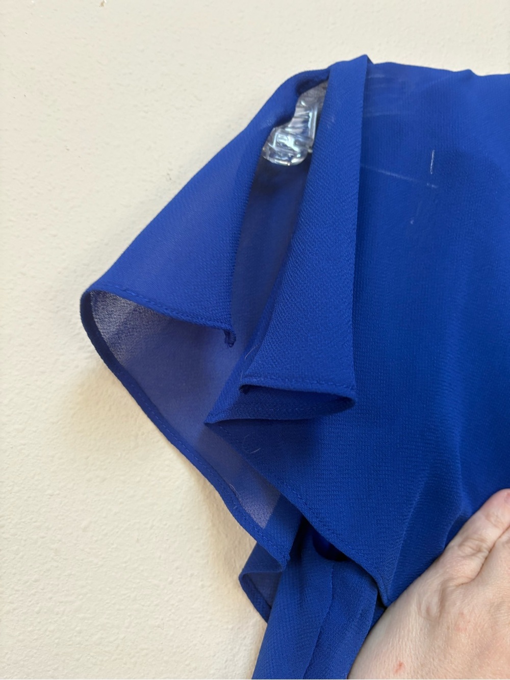 Royal Blue Layered Chiffon Midi Dress Rhinestone Detail NWT - Picture 6 of 7